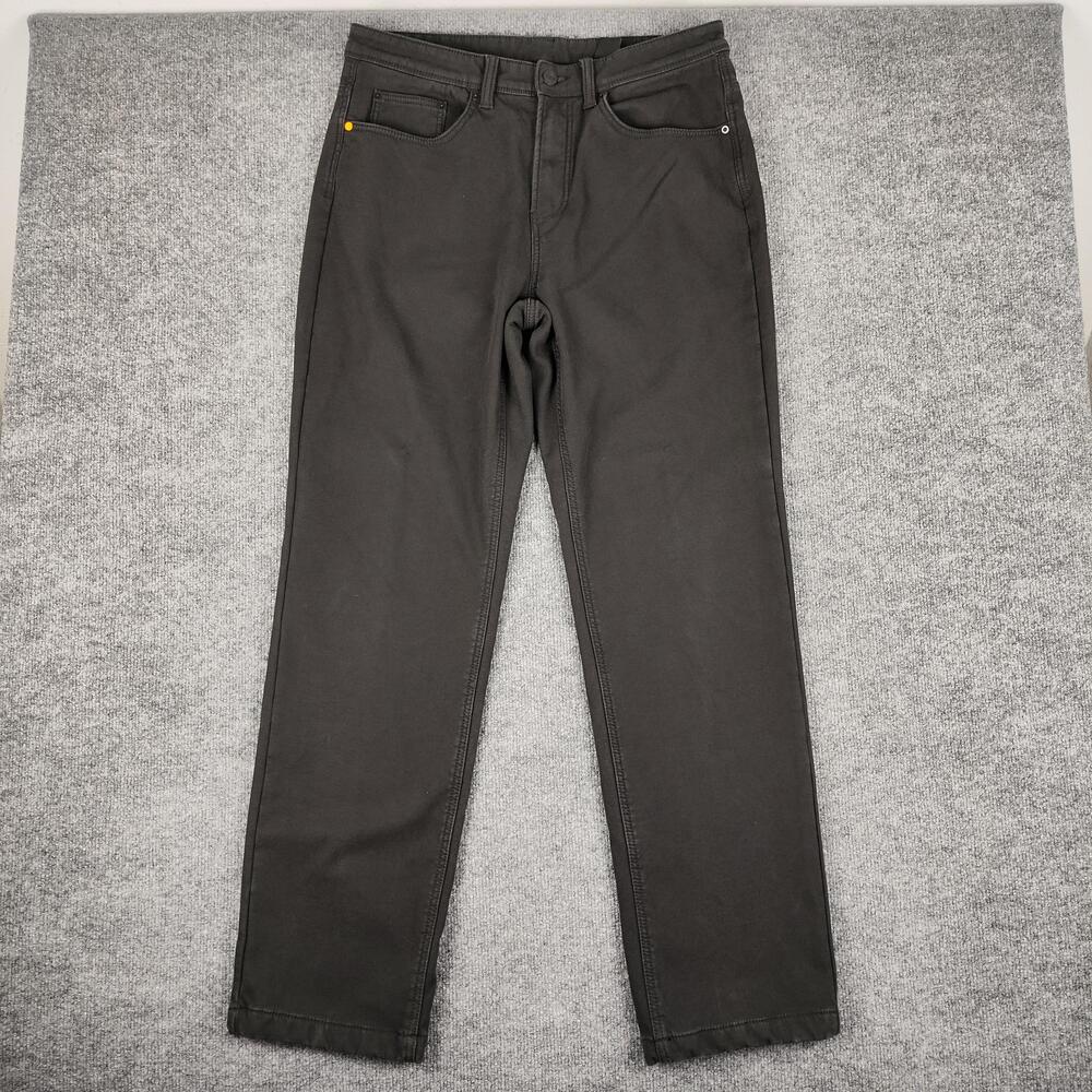 CAT Jeans Mens 34x33 Gray Charcoal Straight Fleece Lined Stretch Denim Pants